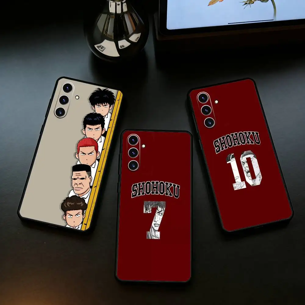 

Cute Cartoon Slam Dunk Phone Case For Samsung Galaxy A73,A21s,A22,A31,A52,A53,A71,A41Soft Black Shell
