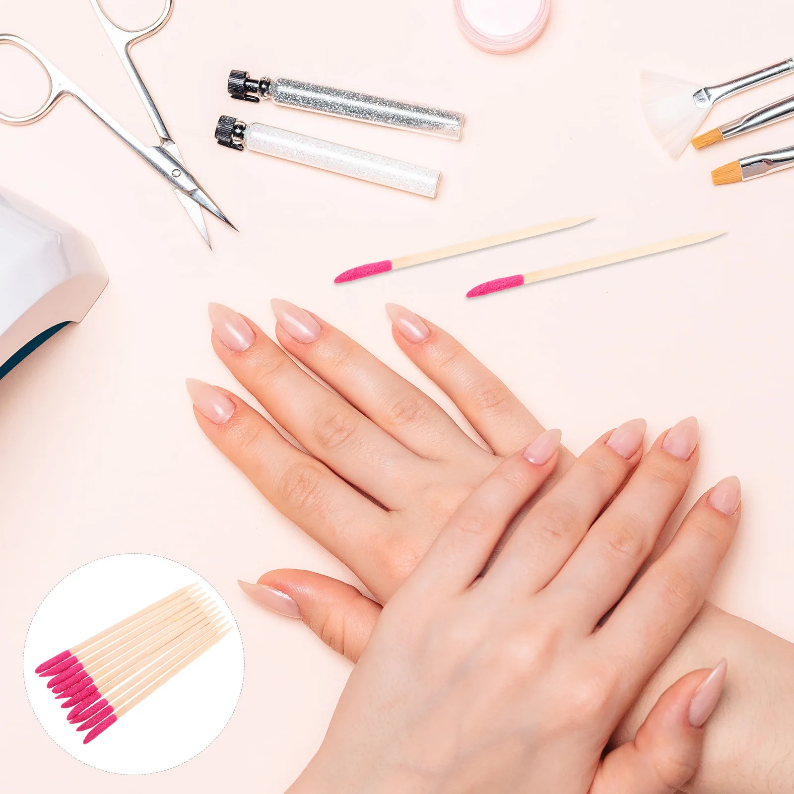 

50Pcs Nail Sanding Sticks Wooden Double-Ended Cuticle Pushers Manicure Pedicure DIY Tools Detailing Polishing Nail Sticks Set