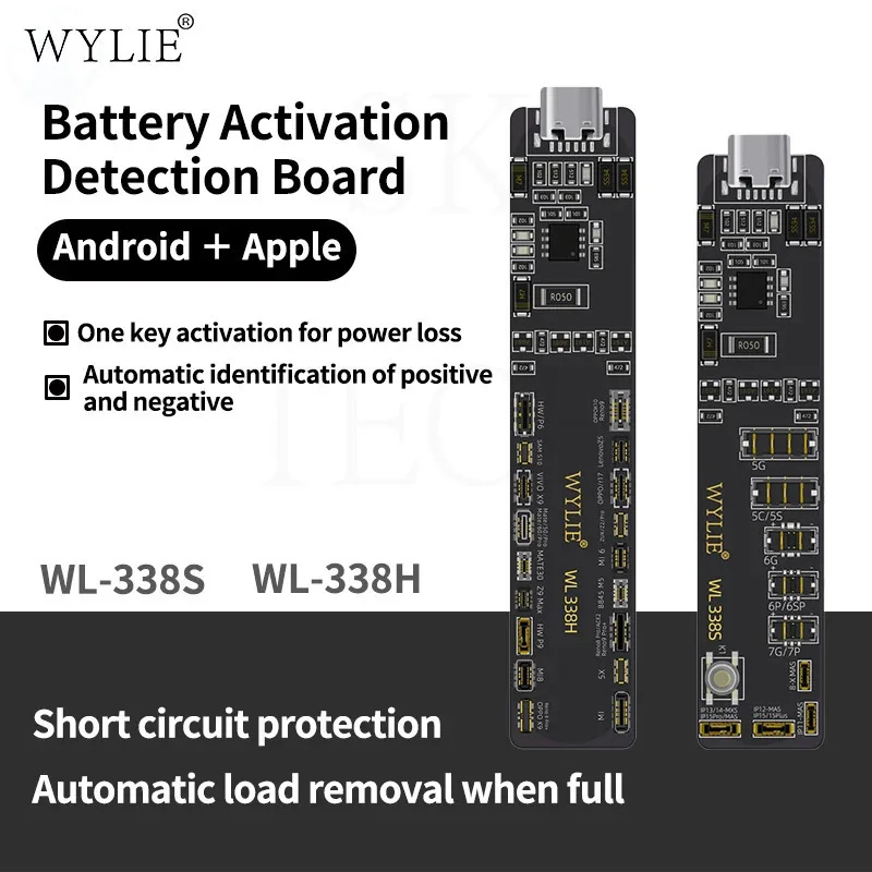 WYLIE WL-338S WL-338H لوحة كشف تنشيط البطارية آيفون 5-15PM أندرويد بنقرة واحدة تفعيل حماية ماس كهربائى