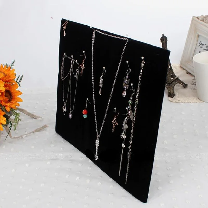 17 Hooks Necklace Display Stand Velvet Necklace Stand Earring Jewellery Display Stand Grid Shop Necklace Display Props