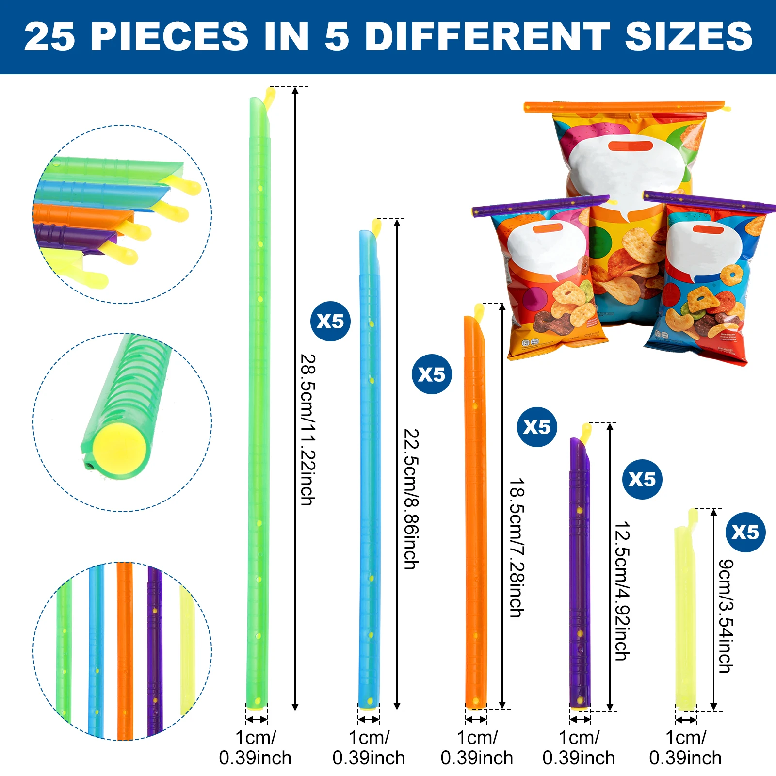 25/30Pcs Bag Clip Food Snack Bag Sealing Clip Food Saver Container Plastic Preservation Sealing Fresh-Keeping Closure Clamp 6