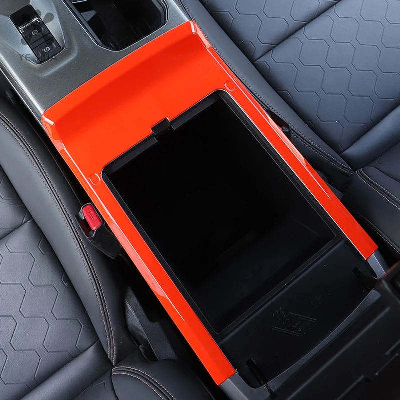 For Haval Dagro Carbon Fiber Pattern Armrest Cover Protection Frame Dagro X Orange Central Control Protective Cover Accessories