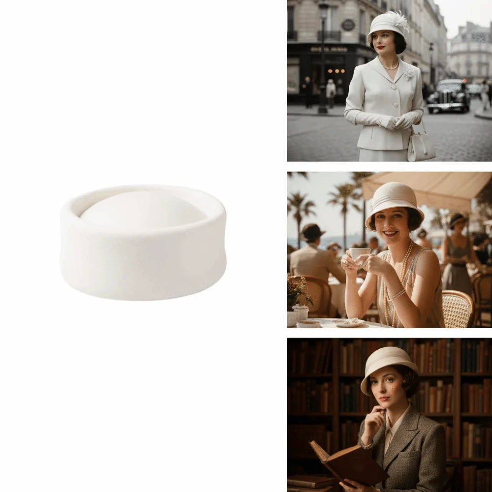 جديد الصلب الأعلى ورأى الصوف القبعات مقعر الأعلى البريطانية الرجعية خمر قبعات فيدوراس الزفاف الفاسناتور القبعات الأحداث الرسمية #4