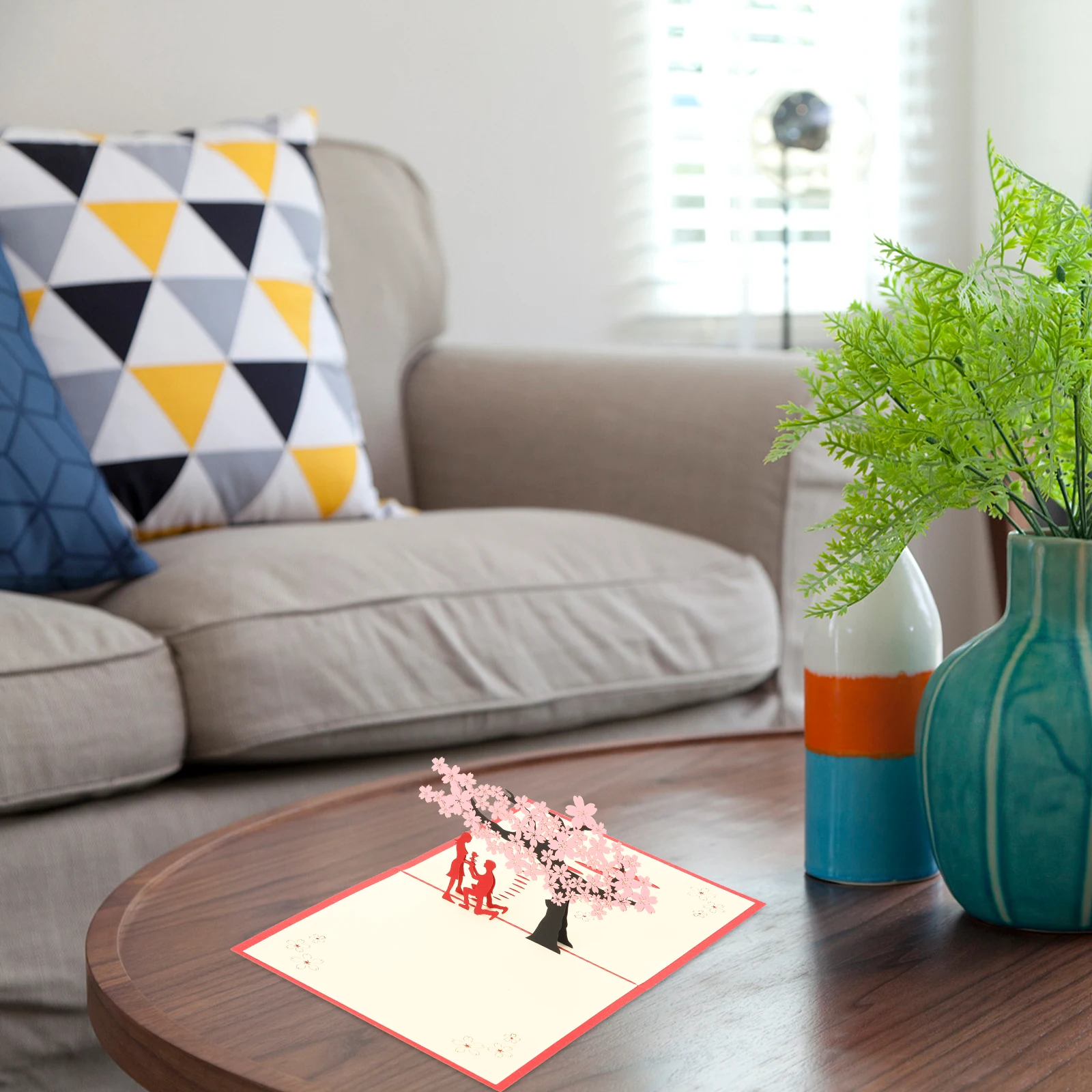 

2 шт. 3D трехмерная поздравительная открытка с юбилеем ручной работы вишневый цвет на день рождения для жены, цветок