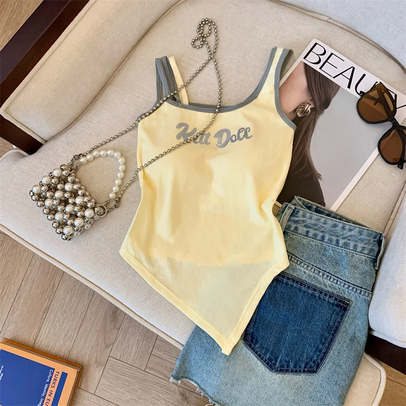 Womens Tanks Camis Floral Embroidery Relaxed Fit Vacationwear Cottagecore Sweet Feminine Artistic Youthful Practical Romantic