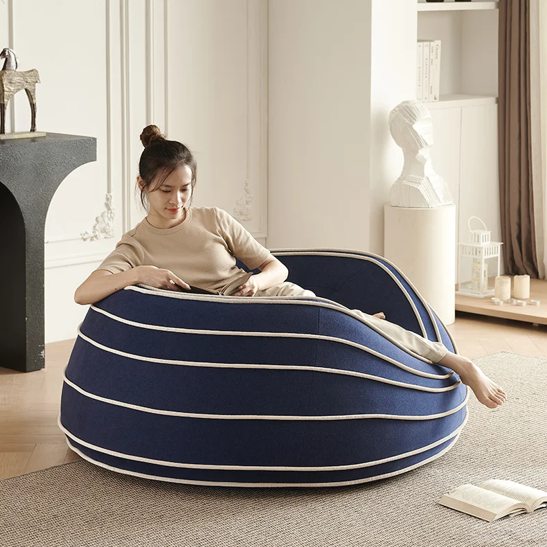 Minimalist Modern Single Lounge Sofa Comfortable Soft Cotton Bean Bag Chair For Living Room Or Bedroom Furniture