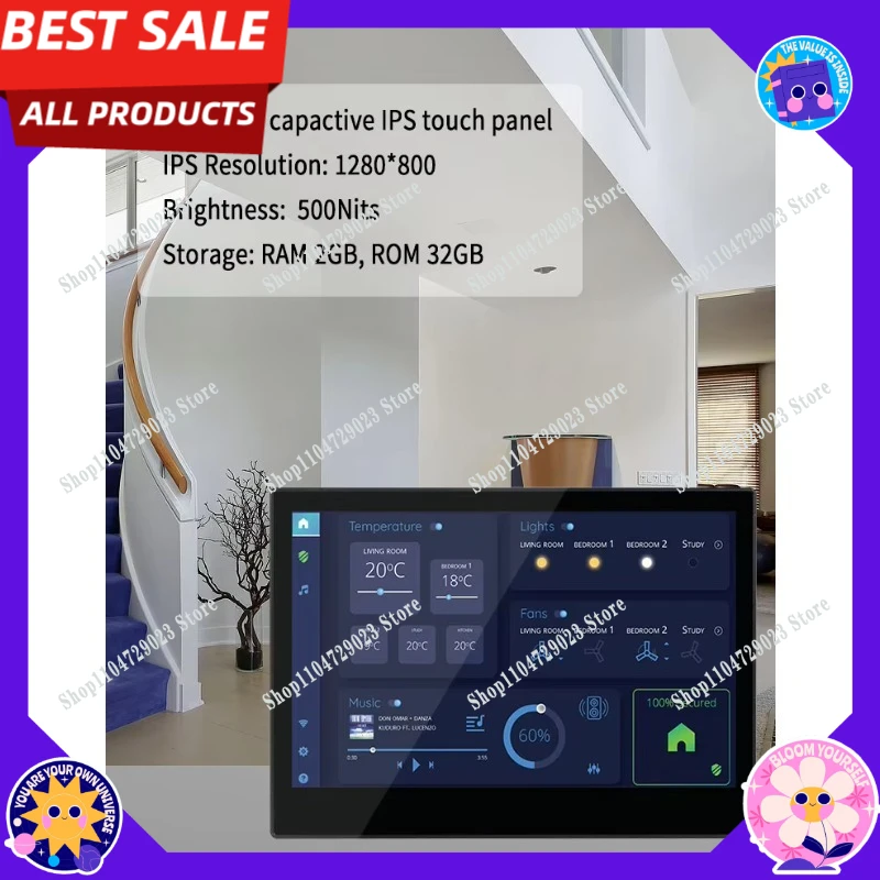 10 inch numerical control intelligent control Android WiFi tablet RJ4 quad core rock chip processor 2GB memory industrial wall