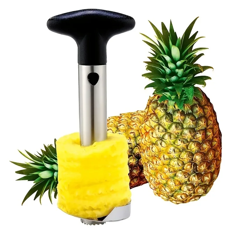 Descorazonador de Piña de Acero Inoxidable, Herramienta de 9.4 Pulgadas de Largo, Corta y Rebanada la Piña en Anillos, Fácil de Usar, Incluye Guía Paso a Paso