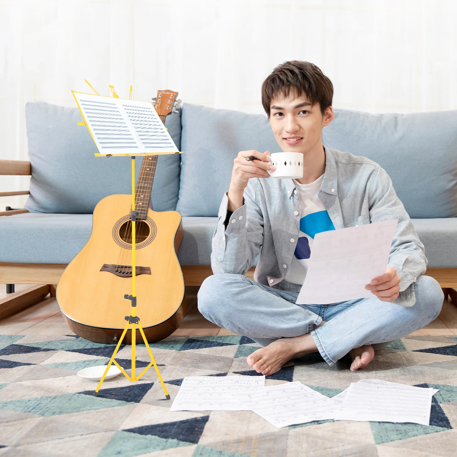 

Adjustable Song Stand Guitar Musician Accessory Foldable Equipment Book Simple Travel