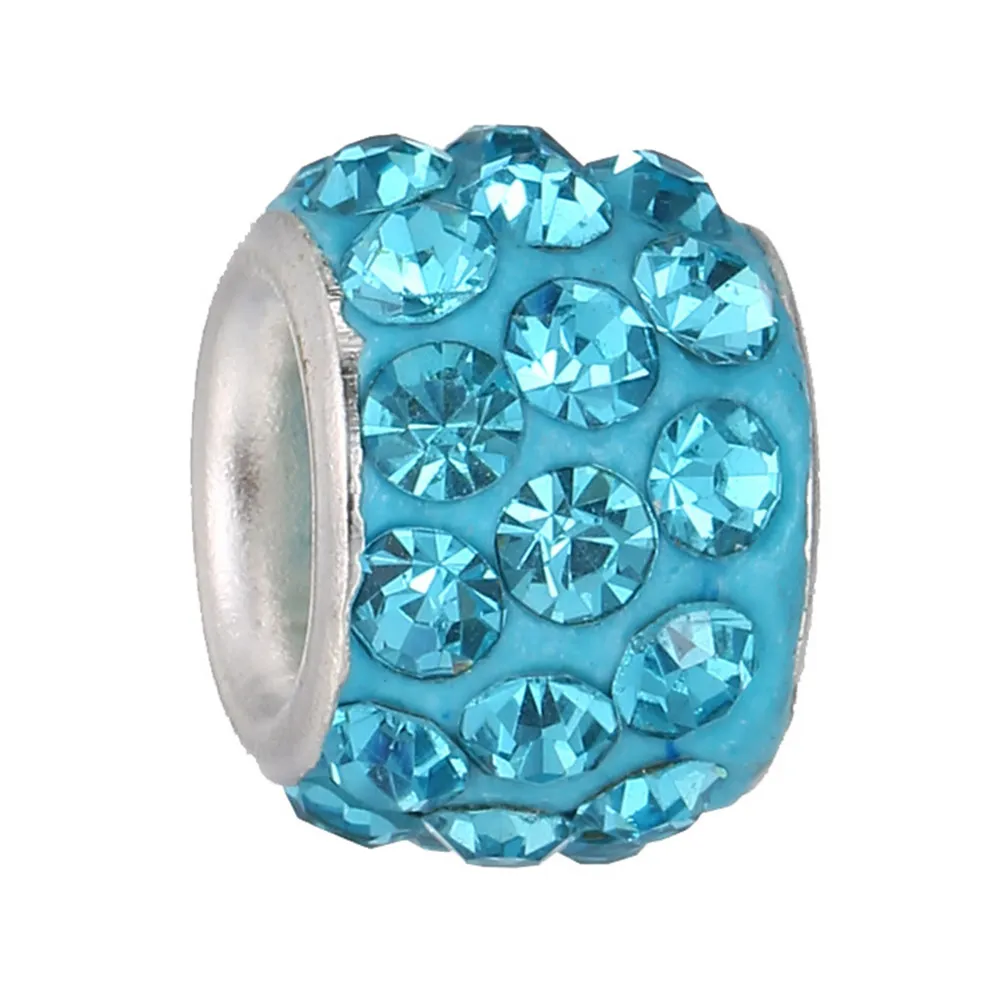 

100Pcs Rhinestone Inlaid Big Hole Glass Beads DIY Jewelry Making Bracelet Necklace Accessories Loose Beads Beading Kits