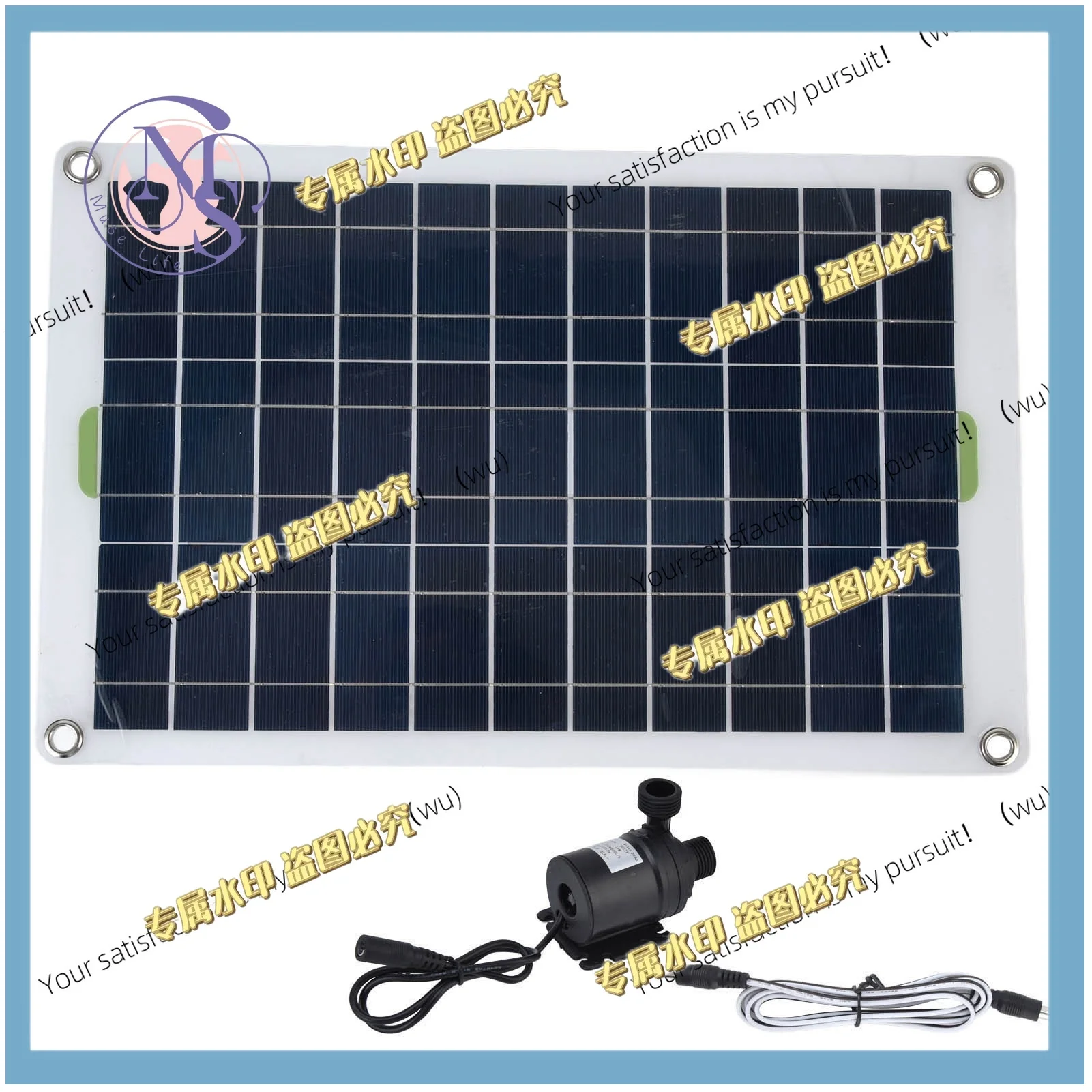 Solar Water Pump Kit Panel 800L/h 12V Low Noise DC Eco Friendly Sturdy Silicone Plastic Solar Pond Pump for Garden
