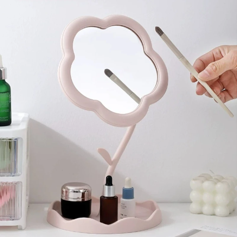 

LTT Flower Makeup Mirror Rotatable Desktop Vanity Mirror Dorm Portable Mirror