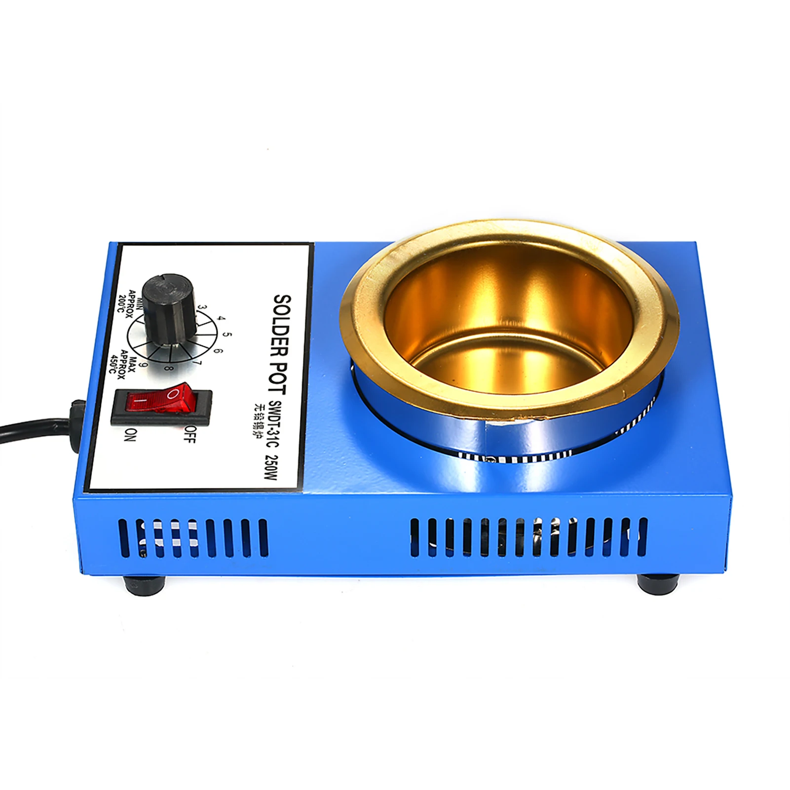 Soldering Pot Soldering Pot Stainless Steel Solder Pot Compact Temperature Adjustable Solder Bath for Welding and Soldering