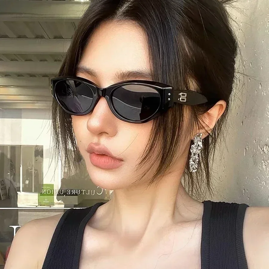 한국 고양이 눈 선글라스 여성 INS 스트리트 샷 양산 안경 방진 방풍 승마 안경 UV400 선글라스