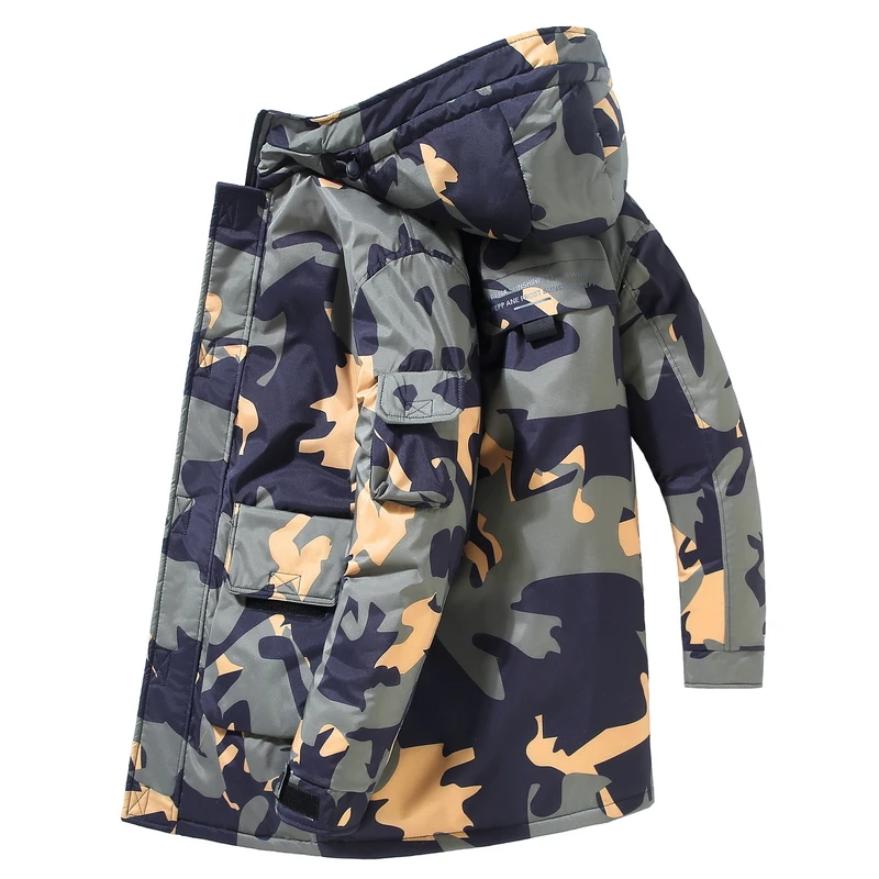 

Camouflage Workwear down Jaet Men's Winter Outerwear Youth High School Universi Mid-Length Couple's Outdoor Ci Casual