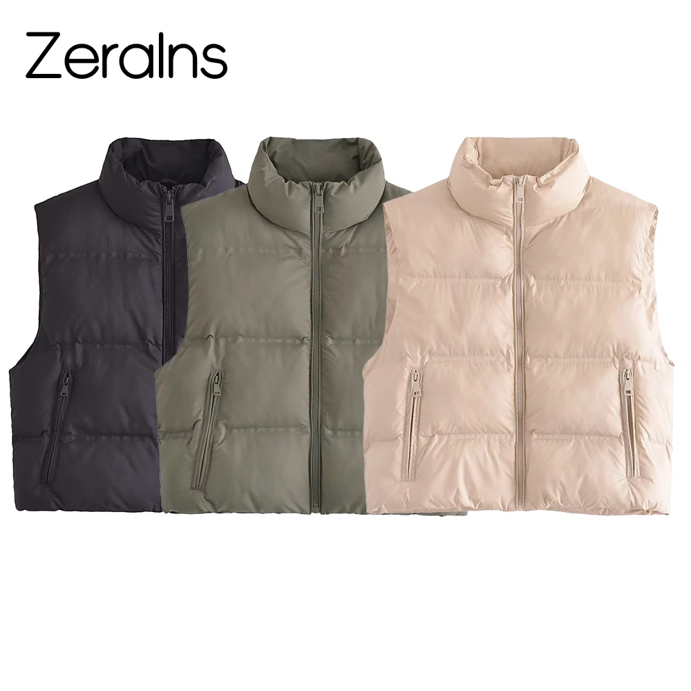 

ZERAINS Autumn and winter new style simple and versatile stand up collar thickened warm sleeveless cotton vest vest vest vest