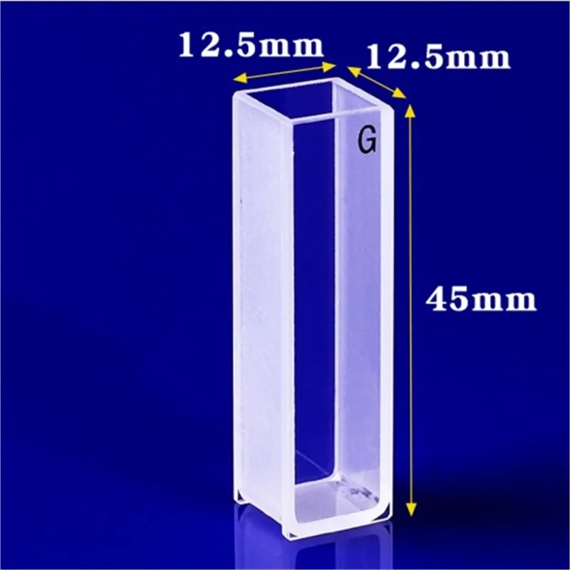 1/2/4Pcs 1/2/5/10/20/30/40/50/100mm Path Length Glass Cuvette Cell With Lid For Spectrophotometers