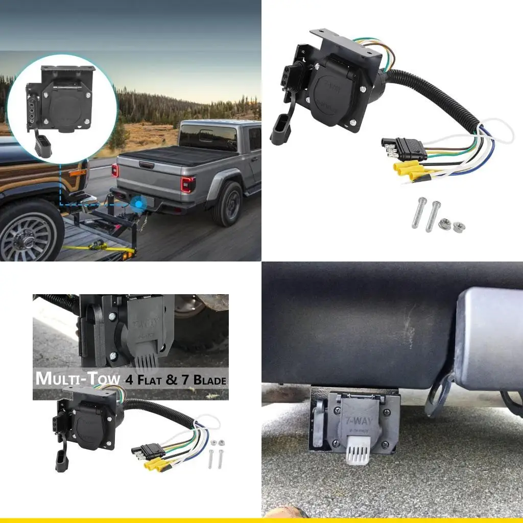 

SZCH Reliable 4 to 7 Pin Trailer Light Plugs Converter for Smooth Towing Operation