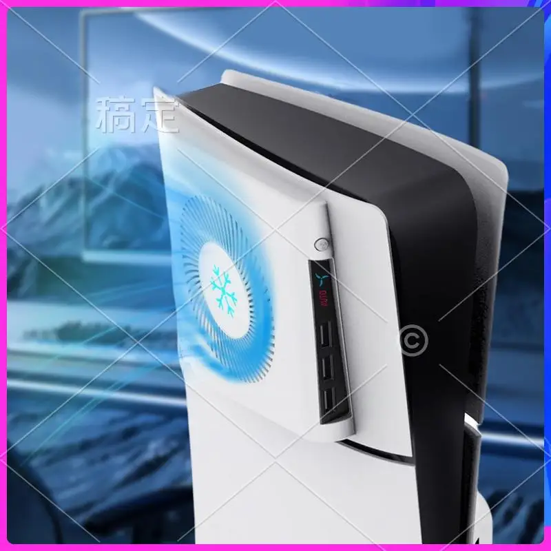 

ATTT-Console Cooling Fan Console Quiet Cooler With 3 USB 2.0 Ports Console Cooler For PS5 Slim Accessories