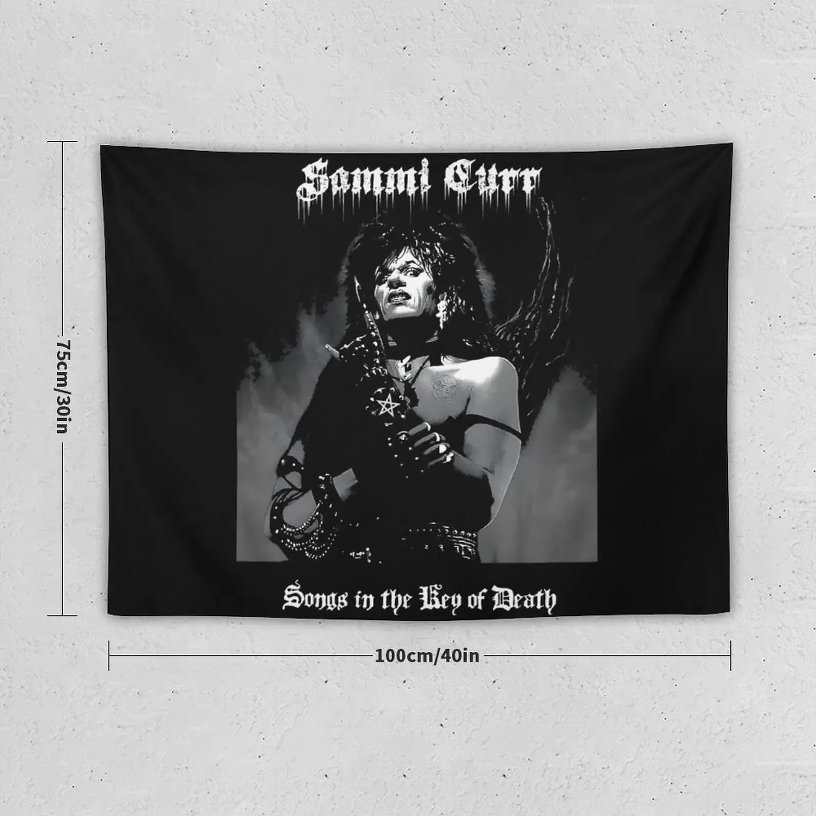 Sammi Curr Black Metal Classic Tapestry Room Decor Cute Decoration Bedroom Wall Carpet Anime Decor Tapestry