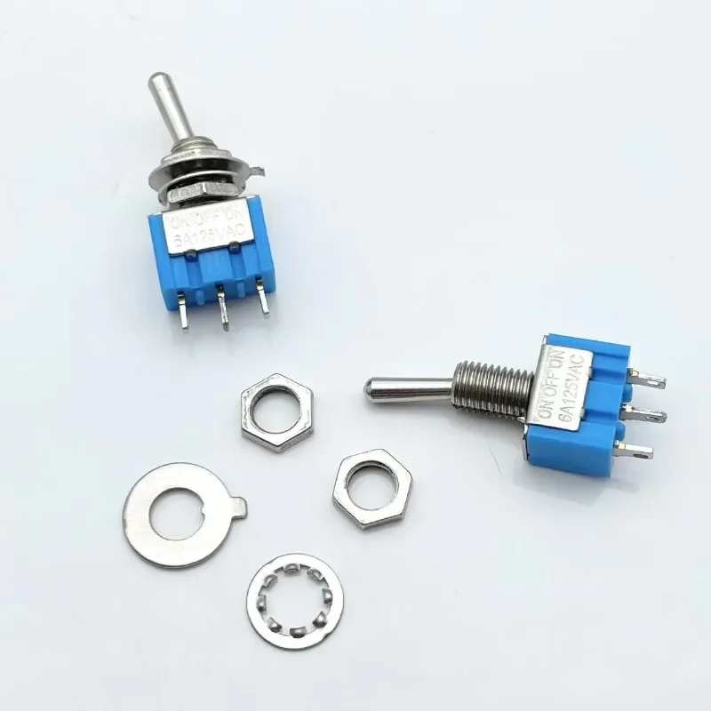 10pcs SPDT Mini Toggle Switch 3-Pin 2 Position ON/ON Miniature Toggle Switches 6A 125V AC MTS-102