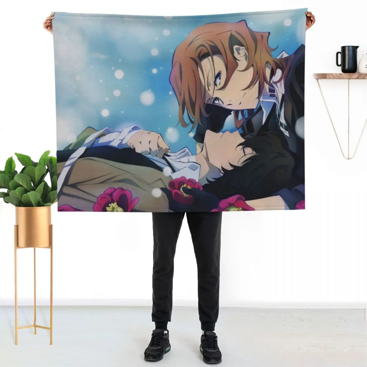 

Soukoku Throw Blanket Soft Warm Blanket Gift for Men Women Adults