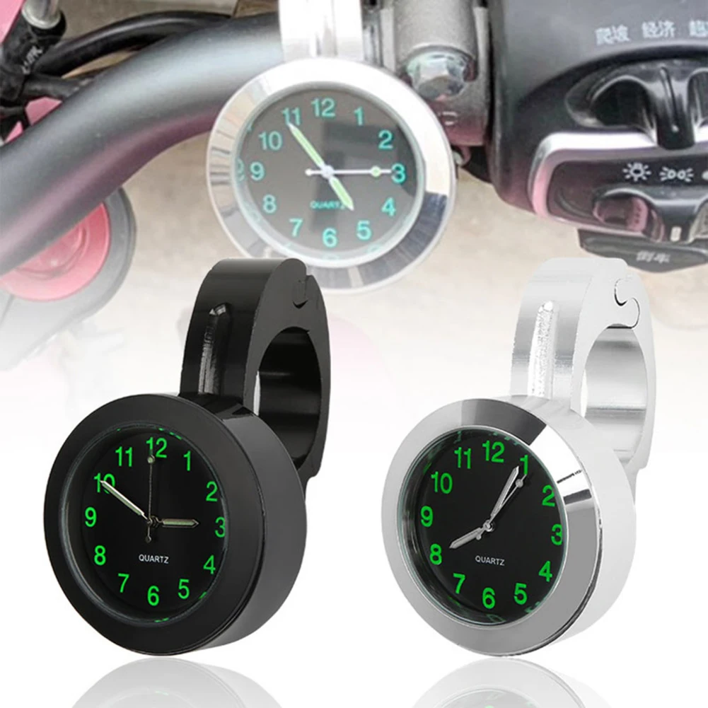 

Motorcycle Handlebar Clock For 7/8" To 1" Handlebars Billet Aluminum Waterproof Shock-absorbing Handlebar Clock Watch