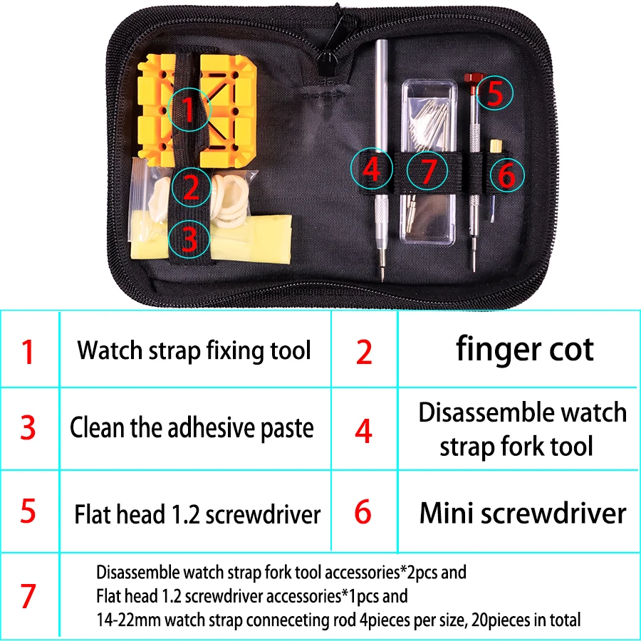 Werkzeuge zur Uhrenreparatur, Schrauben zum Entfernen der Uhrendeckel, Riemenschrauben zum Entfernen, Verbindungsstange zum Ersetzen des Armbands, 38-teiliges Werkzeugset