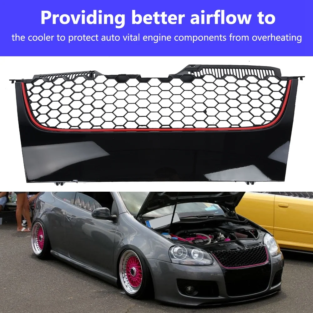 

Car Front Grill Grill for MK5 Car Front Black Bumper Hood Lower Grill Fog Light Grills for MK5 2006-2009