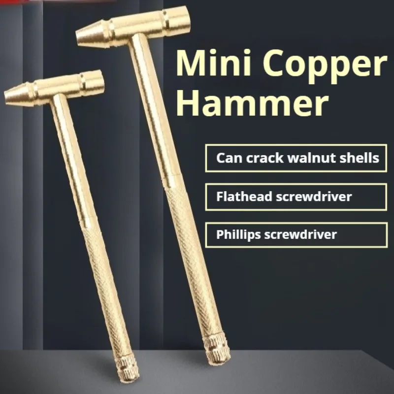 

Portable Detachable Mini Nail Hammer Convenient Lightweight Copper Screwdriver Outdoor Multifunctional Woodworking Tools