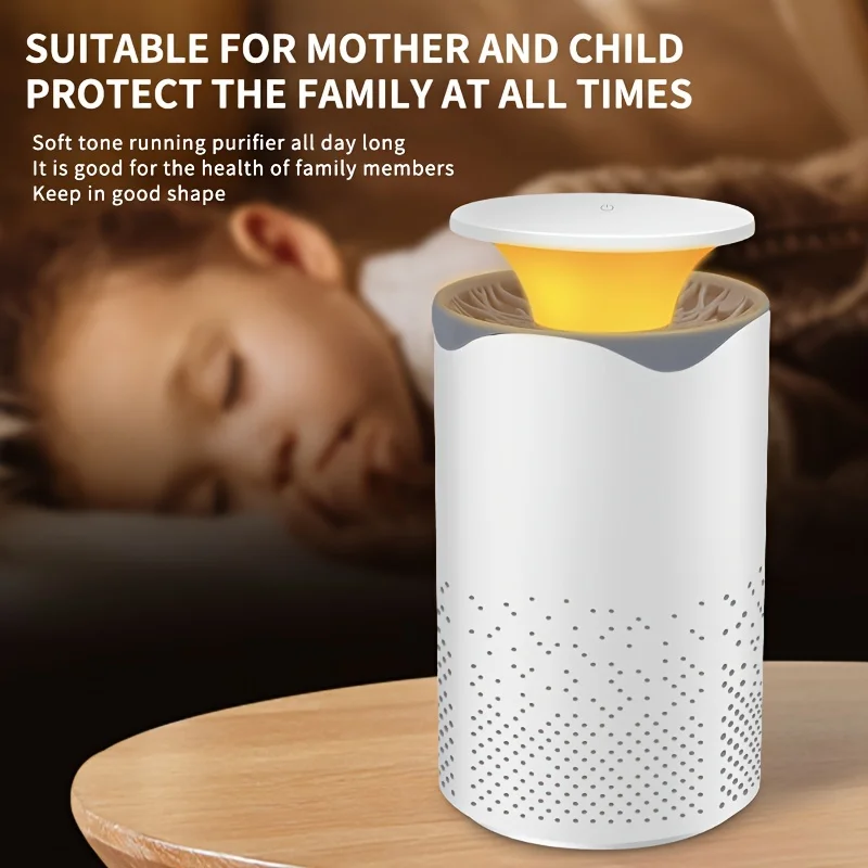 2-in-1 Air Purifier with UV Sterilization Night Light for Office Desktop, Quiet Air Cleaner with a Night Light