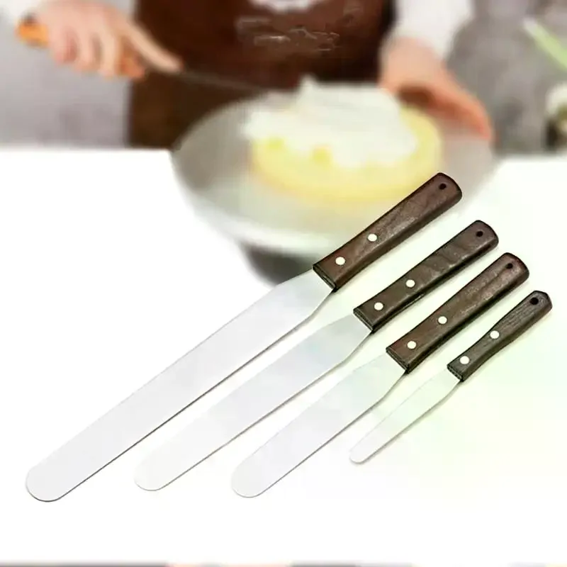 4/6/8/10 Inch Stainless Steel Cake Spatula Butter Cream Icing Frosting Knife Smoother Brush Kitchen Pastry Cake Decoration Tools