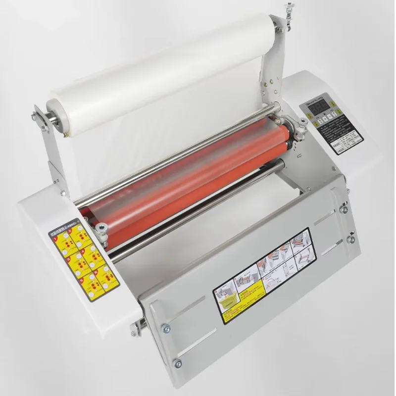 Hot Roll Laminating Machine with 4 Rubber Rollers 330mm + 2 Rolls Film