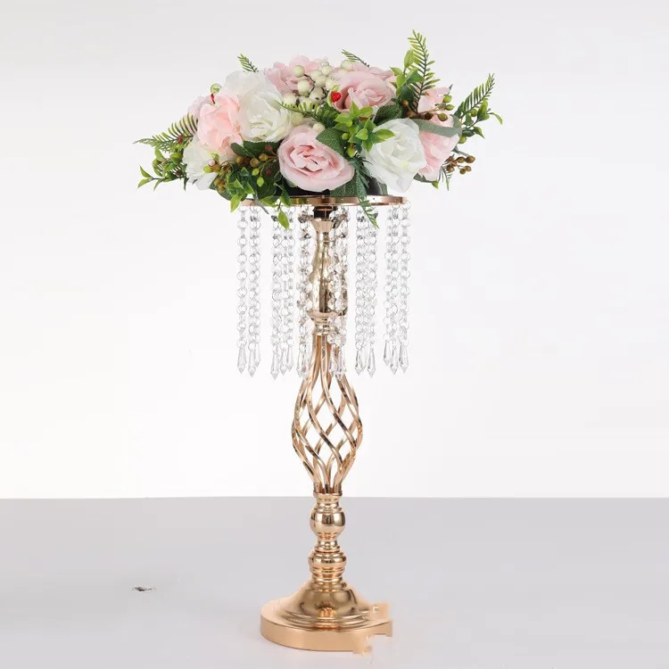 

Wedding Table Centerpiece Road Lead Flower Display Crystal Candle Holder