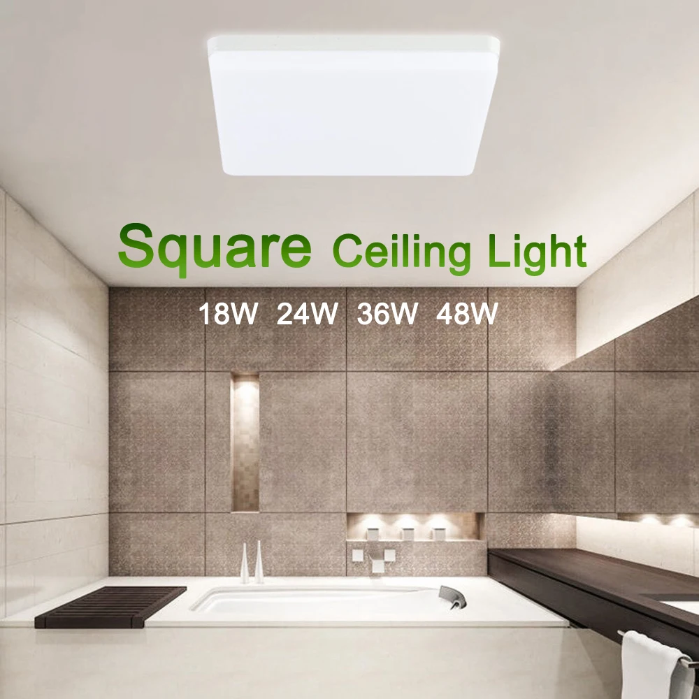 

Square Ceiling Lamp LED Lights 48W 36W 24W 18W Modern Lustre Ceiling Chandelier 220V For Bedroom Kitchen Room Decor Lighting