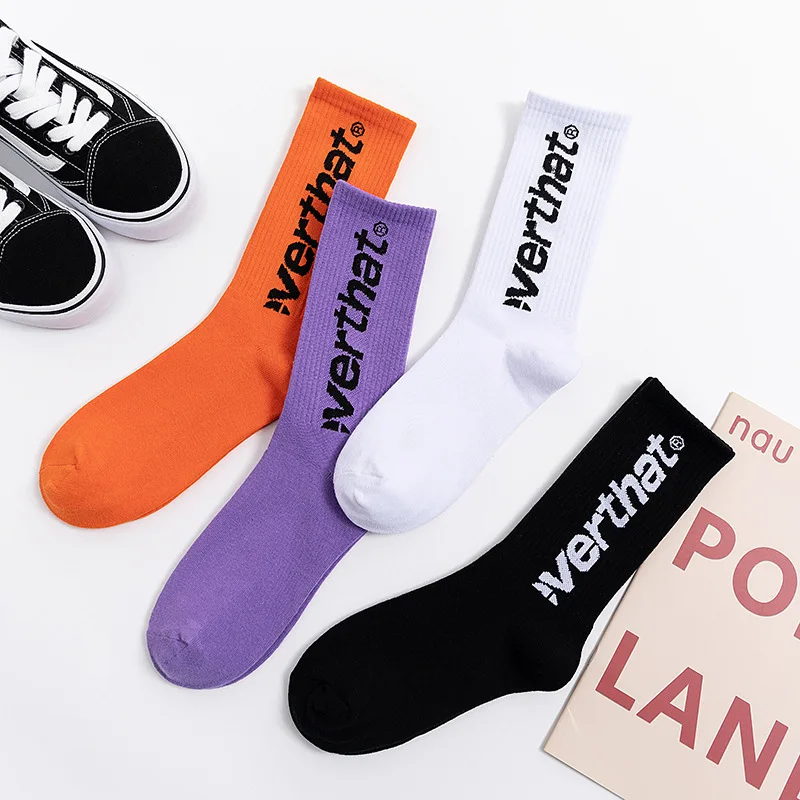 

Thisisneverthat Корейские спортивные носки до середины икры для мужчин и женщин, 4 цвета, уличная одежда, универсальные модные длинные носки, 5 пар