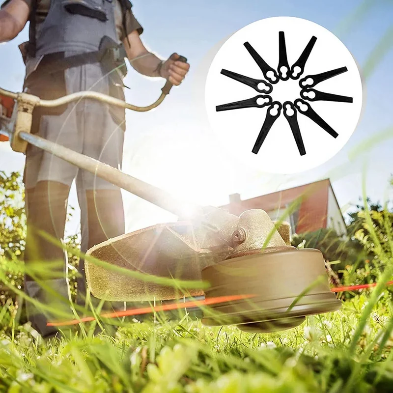 Coupe-bordure en plastique pour tondeuse à gazon de jardin, 50 pièces, lame de rechange, lame de coupe, outils de jardin, installation facile