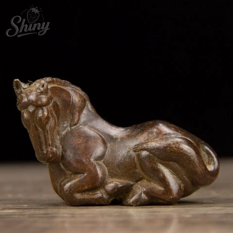 

Antique Pure Copper Lying Horse Statue, Tea Pet Ornaments, Twelve Zodiac Horse Figurine, Retro Desktop Decoration Accessories