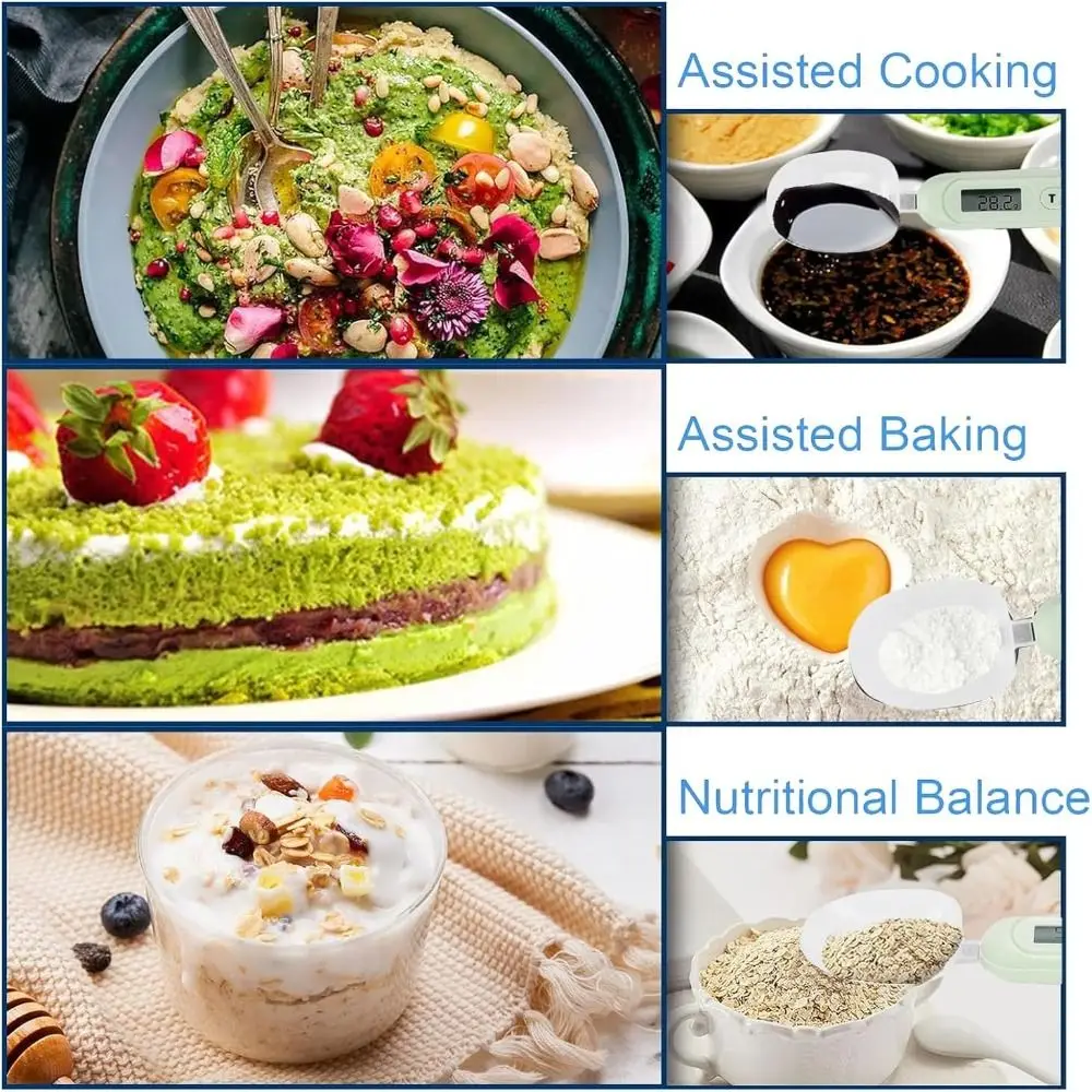 500g Capacity Digital Measuring Scoop LCD Screen Beige Color Electronic Food Scale Spoon 0.1g Accuracy