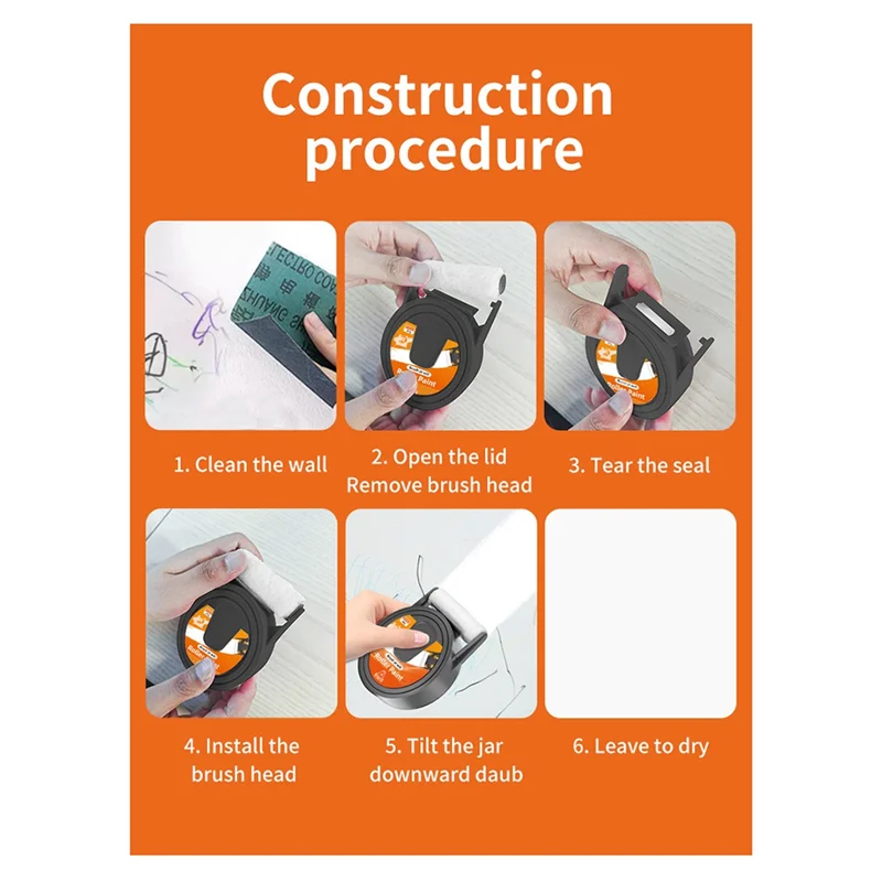 

A02F-Small Roller Brush Wall Repair Tool White Wall Paint Repair Kit Small Drywall Repair Kit