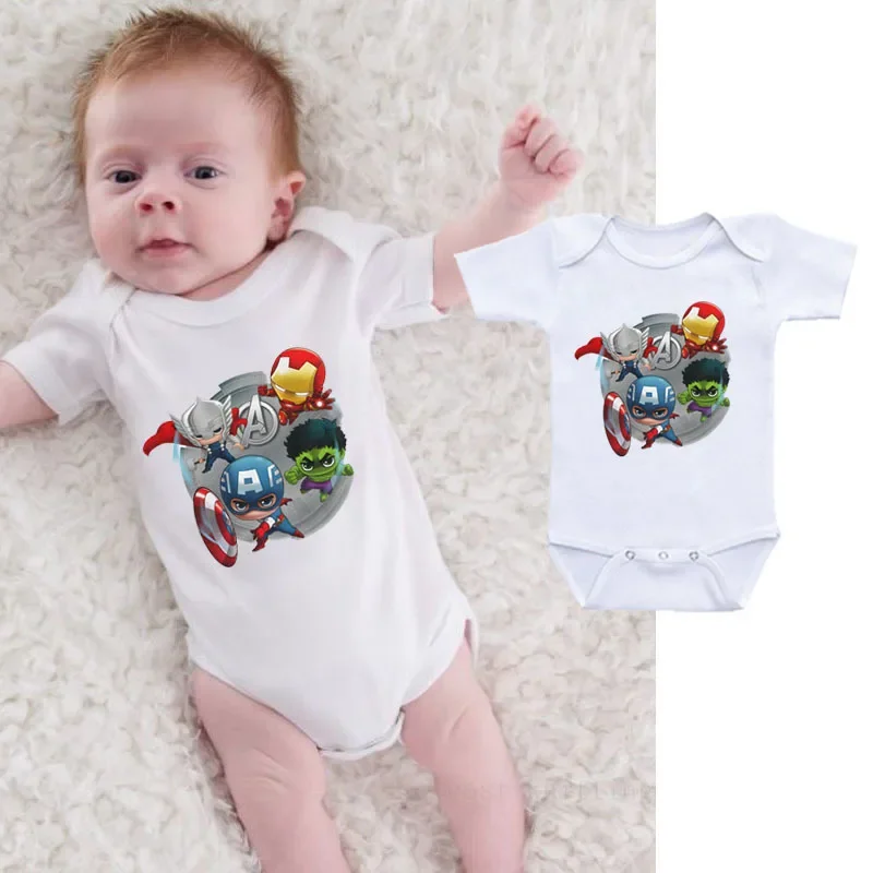 

Fashion Marvel Newborn Baby Rompers Boys Girls One Piece Infant Jumpsuit Toddler Avenger Endgame The Hulk Iron Man Print Clothes