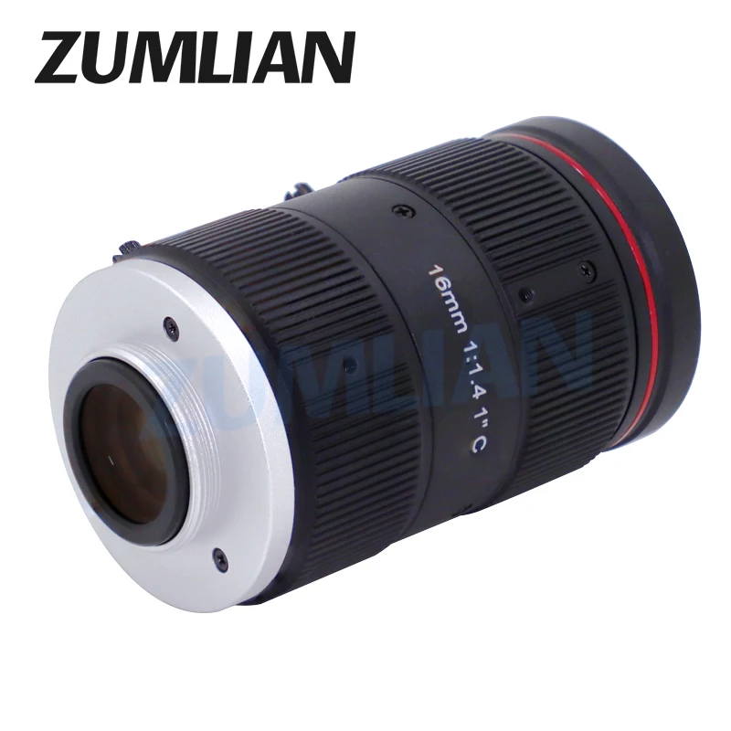 ZUMLIAN ITS Lens 1.1 Inch 12MP 16mm Intelligent Transportation C-Mount Aperture F1.4 CCTV Electronic Police Traffic Camera HD