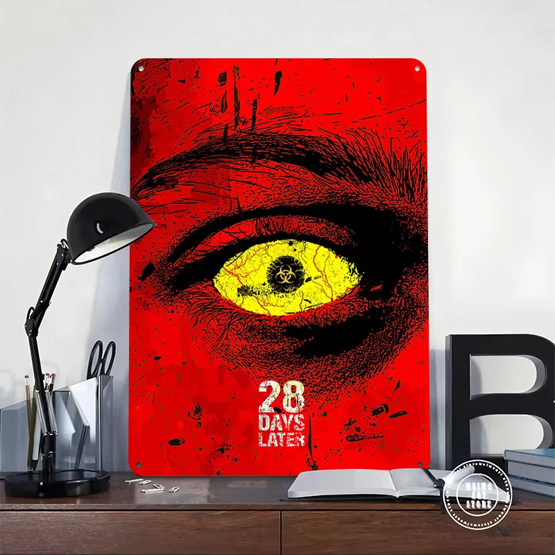 28 Days Later Movie Personalized 3D Textured Metal Poster Wall Art Vintage Tin Signs for Decoration Room Home Decor Ornaments
