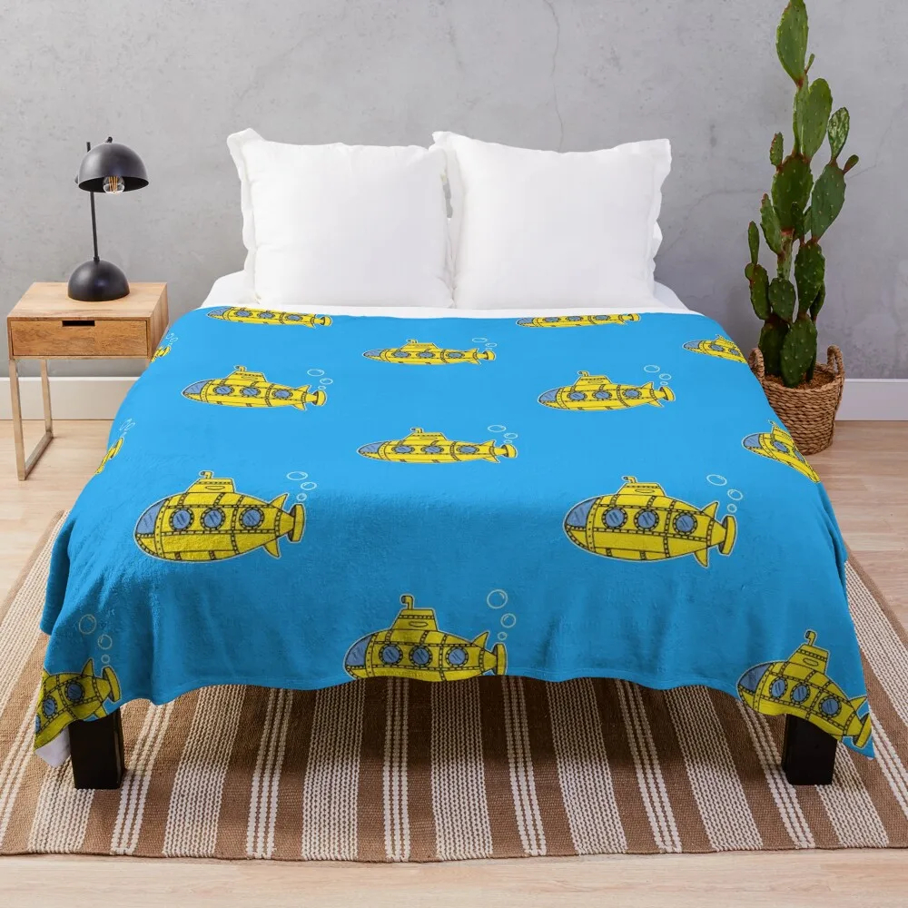 Submarine Doodle Throw Blanket Multi-Purpose Quilt cosplay anime Soft Plush Plaid Blankets