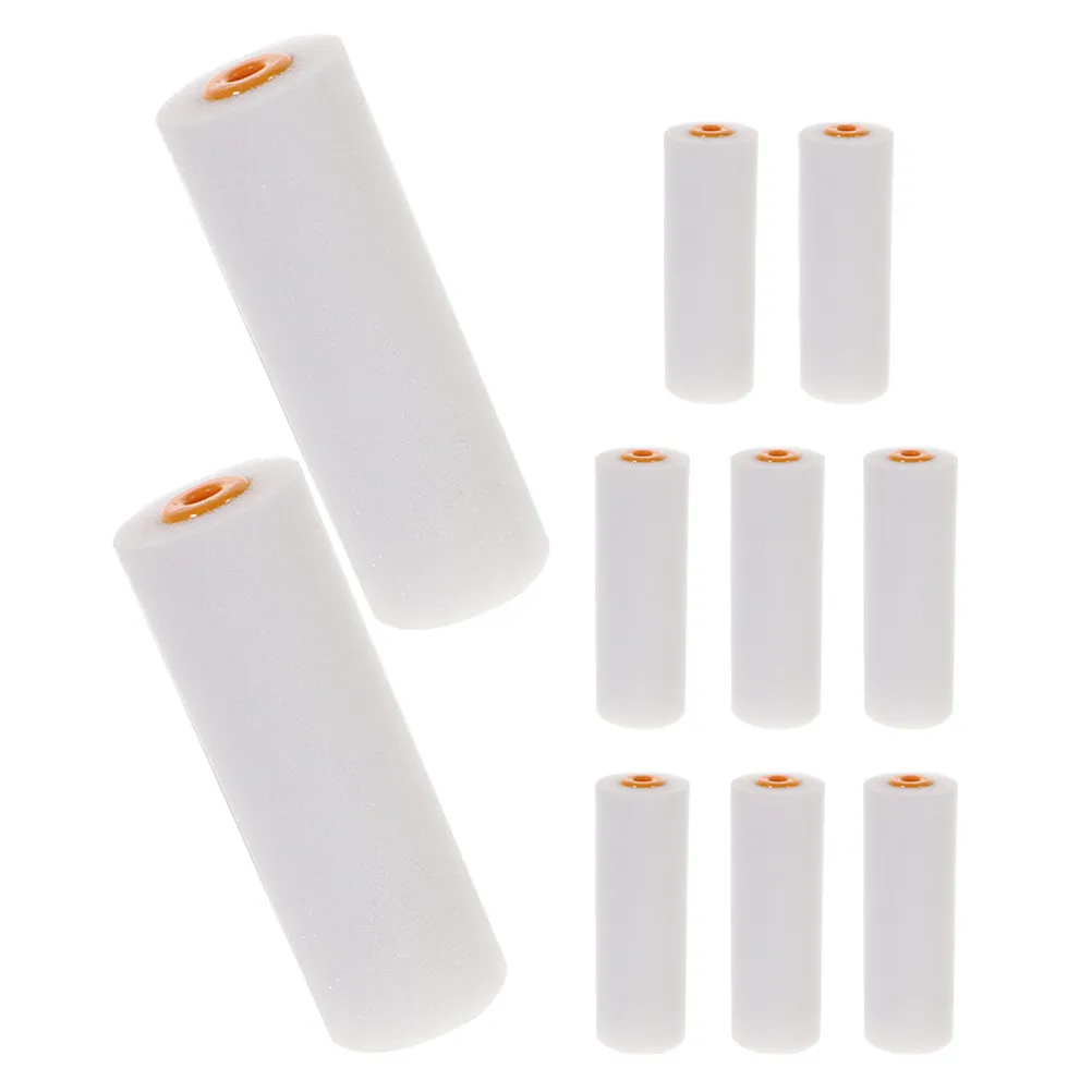 10Pcs Sponge Paint Roller Covers 4 Inch High Density Foam Mini Rollers for Painting Walls Cabinets Doors Easy Clean Reusable