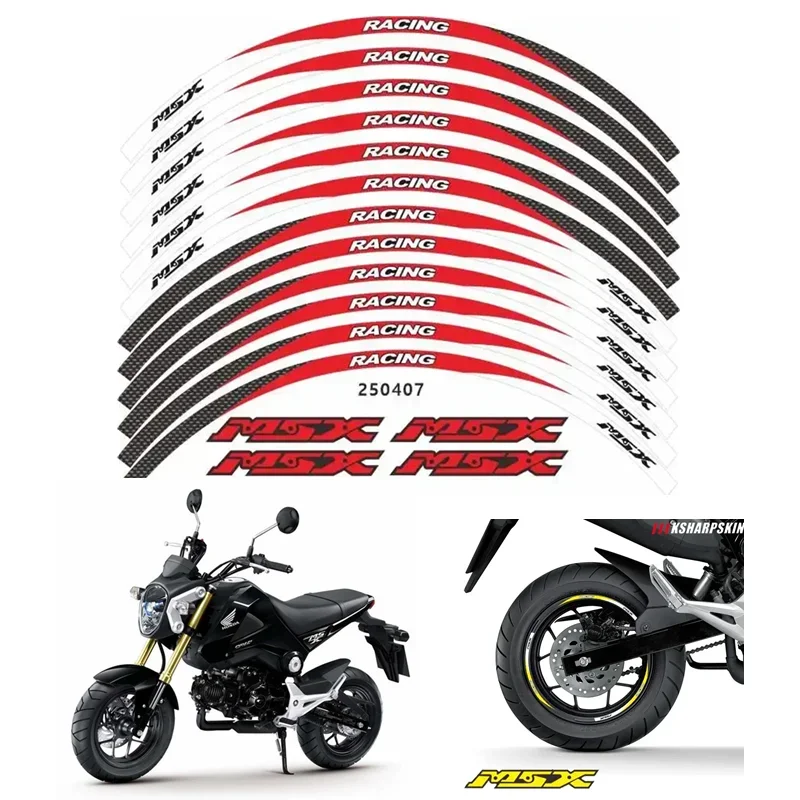 For HONDA MSX 125 Grom 125 2022 RIM Motorcycle Tank Pad Protector 3D Gel Sticker Decal - 5