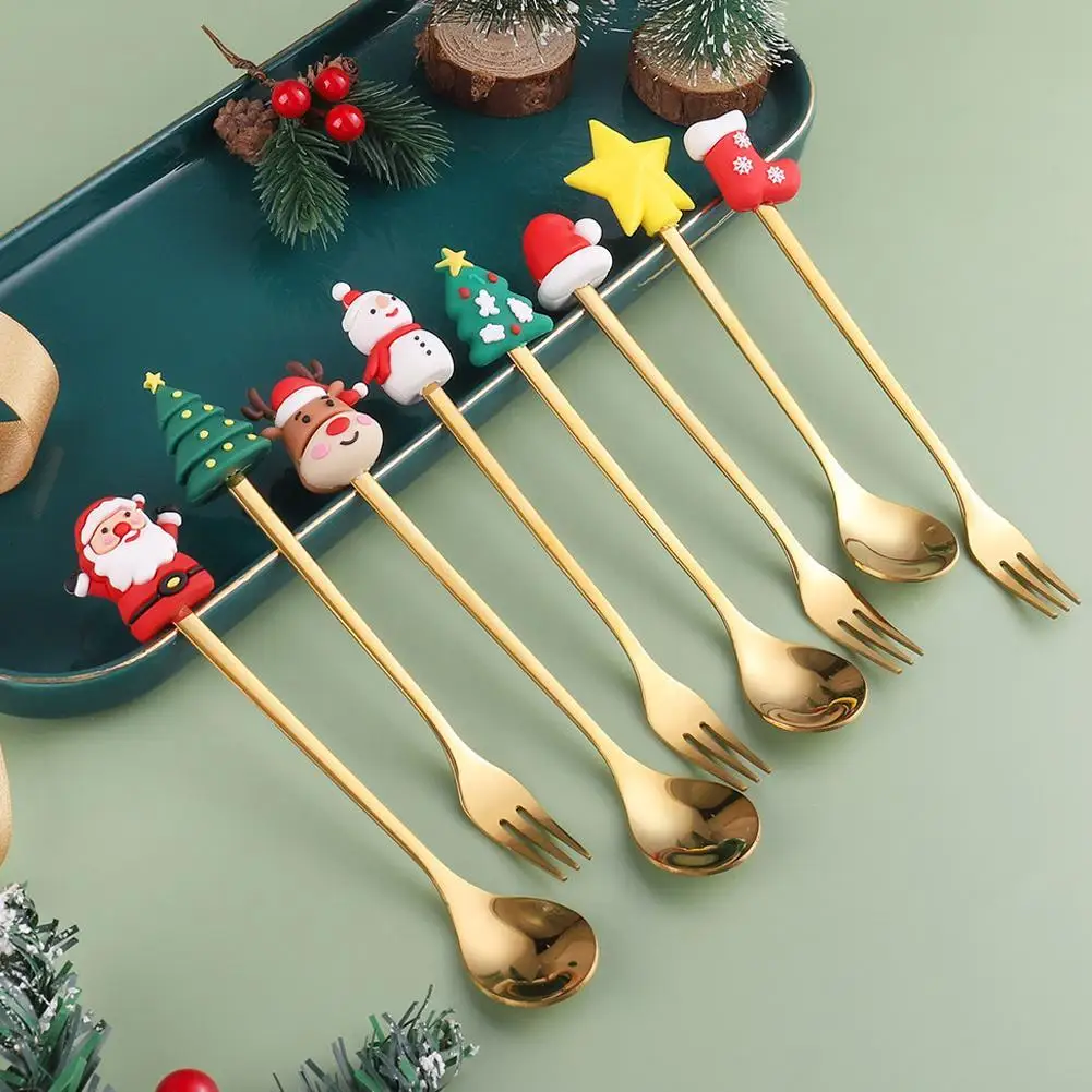 Christmas Decoration Knife Fork Spoon Set Christmas Series Tableware Set Knife and Fork Tableware Set Party Christmas Tableware