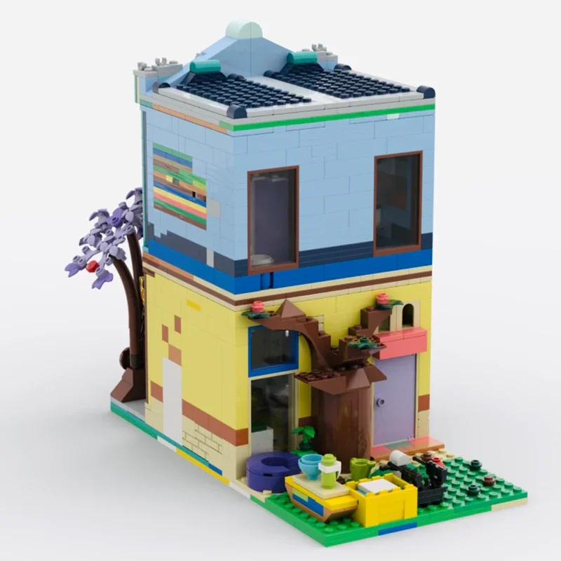 City Street View Modello MOC Mattoni da costruzione Appartamento multi-scena Tecnologia modulare Regali Vacanza Assemblare Giocattoli per bambini Vestito