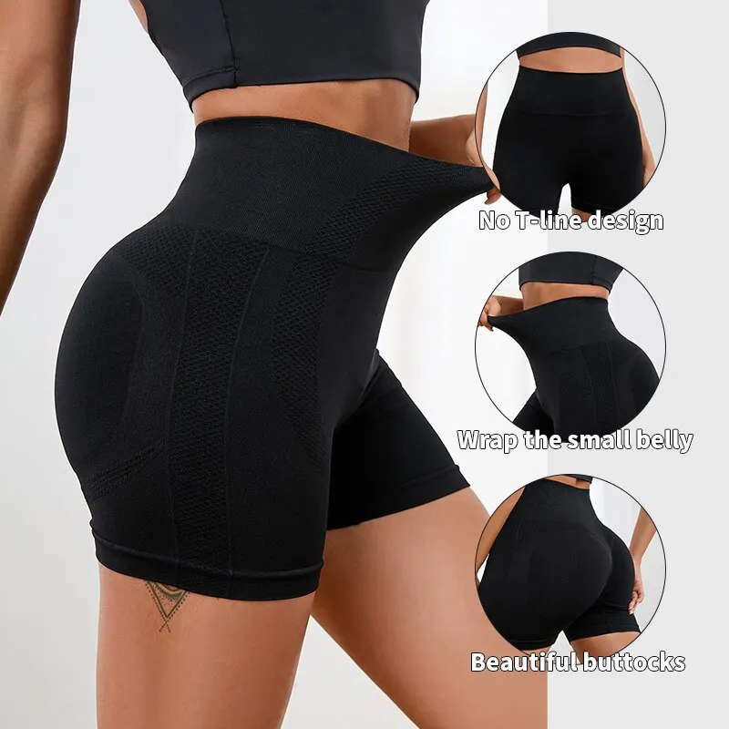 Women Yoga Shorts Fitness Seamless Push Up Trainning Qucik Dry Sportwear Shorts Casual Tummy Control Gym Cycling Shorts Female