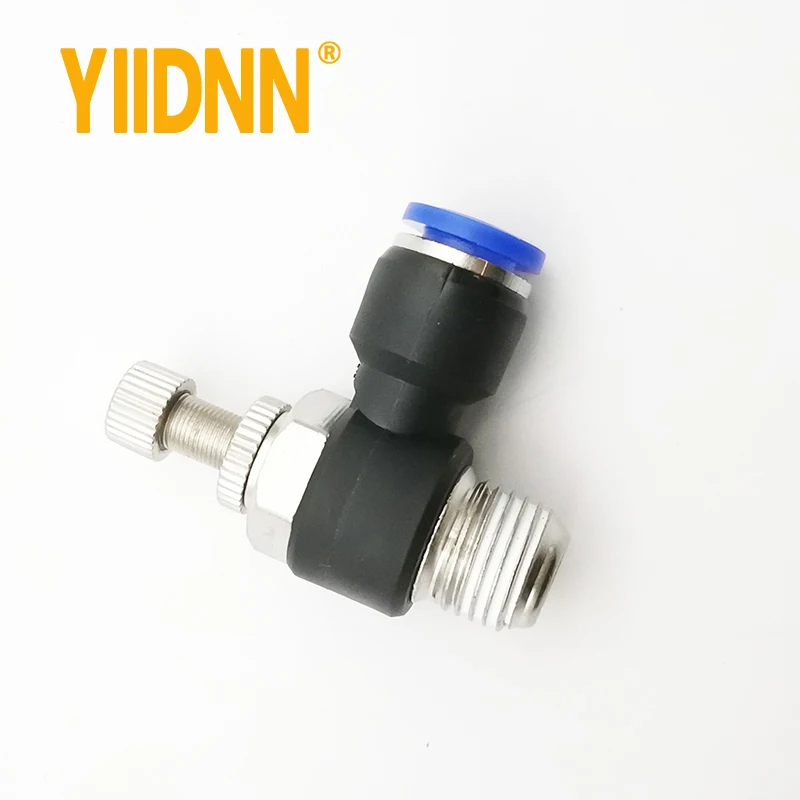 SL هوائي خنق سرعة تحكم صمام 1/8 ''1/4" 3/8 "1/2" ذكر الموضوع اسطوانة صمام خنق منظم ضغط